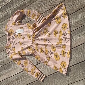 Floral Kids Casual Dress - Pink and Yellow